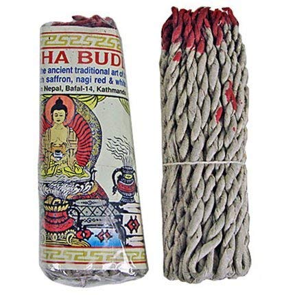 Amitabha Lot de 3 paquets d'encens tibétain avec corde Bouddha Longueur 8,9 cm
