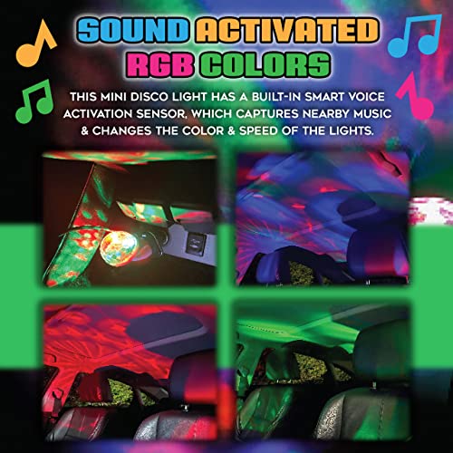 Usb Disco Light - Sound Activated Small Disco Ball With 7 Color Modes & Flexible Usb Extender - Mini Party Light For Cars, Parties, Rooms, Events, Camping - Mini Car Disco Ball By Car Vibez, 6-Pack #TOP2