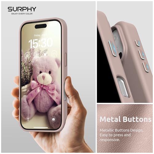 SURPHY Case for iPhone 17 Pro Case (6.3 inch 2025), Compatible with MagSafe, Faux Leather 17 Pro Phone Cases Whit Soft Microfiber Lining, Pink Sand by SURPHY - Used condition - Image 6
