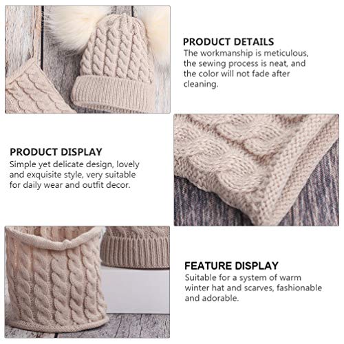 Conjunto de cachecol infantil SOIMISS de malha de algodão quente para inverno para meninos e meninas