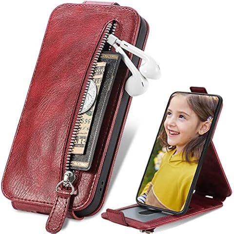 BAILI Case for Xiaomi POCO C3 Case, Zipper Pocket Card Slot Phone Case, Magnetic Cover Wallet Case Compatible with Xiaomi POCO C3 Cover