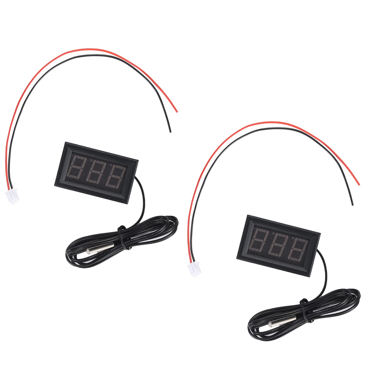 Greluma Termometro Digitale LED 0.56 Pollici 12V -50~110°C Sonda NTC Impermeabile Rosso