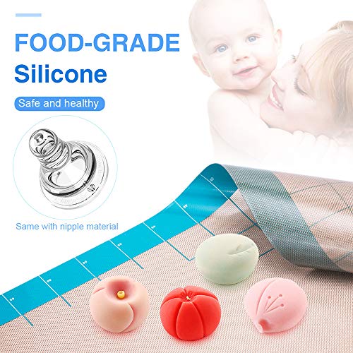 36 x 24 inch Silicone Pastry Mat XXL Extra Large Non Stick Baking Mat, Full Sticks To Countertop Surface Liner For Rolling Dough Kneading Fondant Pie Crust Pizza Bread Cookie Scone (Black)