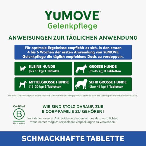 Yumove TESTSIEGER Gelenktabletten Hund Senior 8+ – 120 Tabletten ActivEase