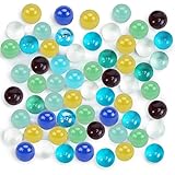 POPLAY 200 PCS Beautiful Player Marbles Bulk for Marble Games,1/2inch Multiple Colors(3Whistle for Free)