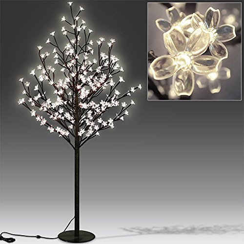 Monzana Lámpara Árbol 200 Leds Blanco Cálido Flores de Cerezo 180cm Interior Exterior Mando a Distancia
