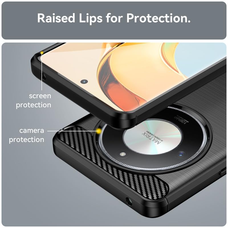 Image of Hybrid Carbon Fiber Back Case for Honor X9B (Black)