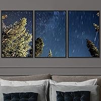 3 Piece Framed Canvas Wall Art Starry Sky Canvas Prints Home Artwork Decoration for Living Room,Bedroom - 16