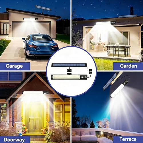 Lampe solaire murale suspendue paysagère avec éclairage extérieur 3 modes