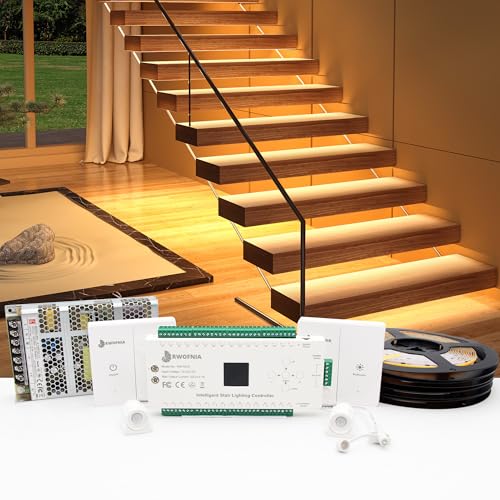 Kit de Iluminación LED para Escaleras con Sensor de Movimiento 48" Blanco Cálido miniatura 1
