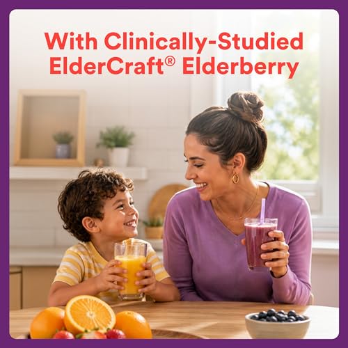 Image of SmartyPants Kids Immunity Elderberry Gummies: Kids Immune Support Supplement, Vitamin C, Vitamin D, Vitamins B6 & B12 and Zinc, Gluten Free, Elderberry Flavor, 60 Count (30 Day Supply)