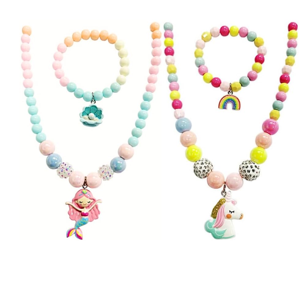 MONKEYTAIL Unicorn & Mermaid Theme Colorful Bead Necklaces & Bracelet Set with Charms | Pack of 2 |Ideal for birthdays, parties, and special occasions (B0DDPBJ3M7) Amazon Price History, Amazon Price Tracker