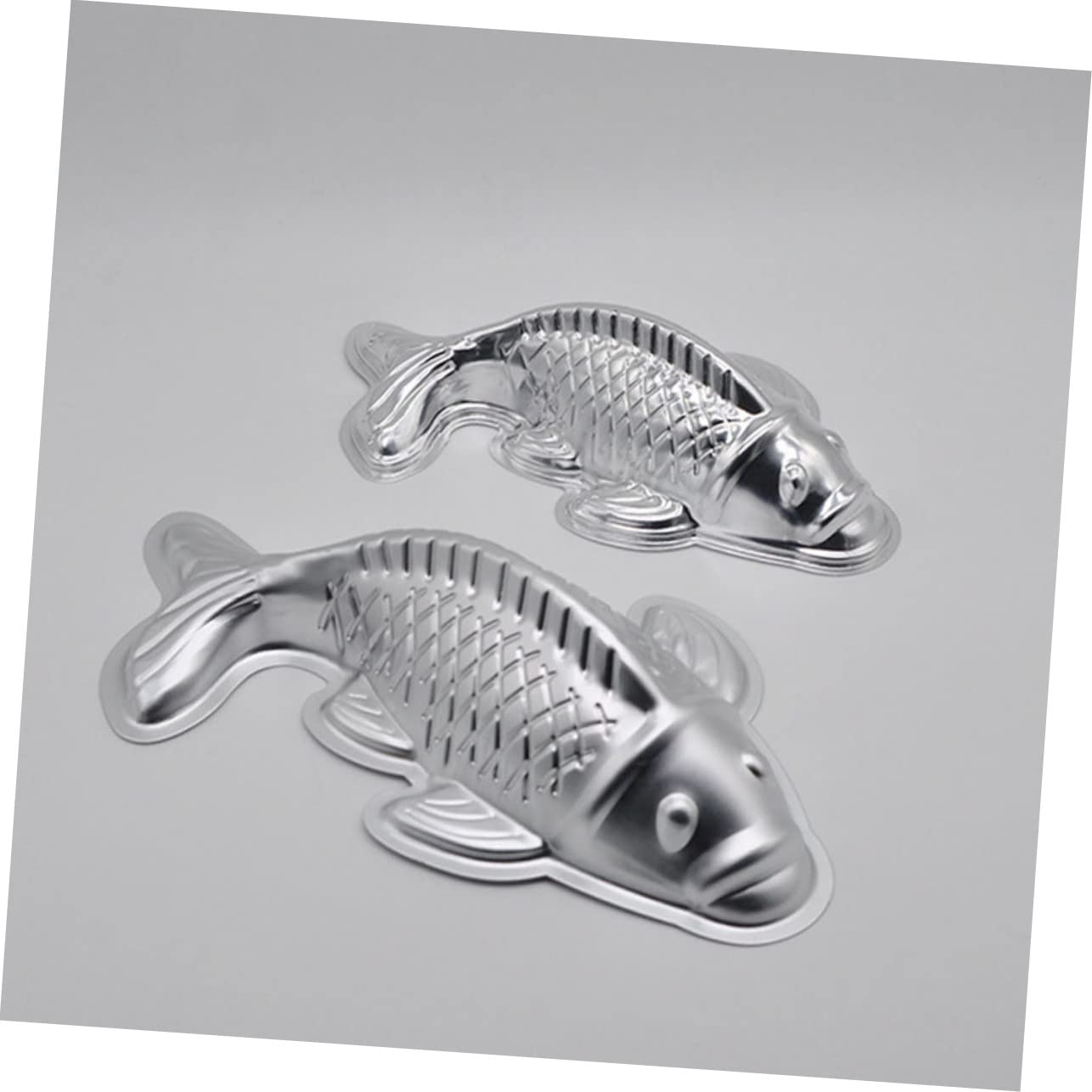 PartyKindom 3 Sätze Reiskuchenform Kuchenformen Set Kuchenform Set Backform Für Jelly Fischform Backform Backen Schokoladenbackform Karpfenkuchenformen Aluminium Silver 2 Stücke * 3