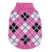 PanDaDa Small Pet Dog Plaid Style Sweater Knitwear Coat Apparel Dark Pink Medium