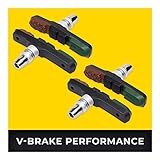 PERFORMANCE BREMSBELÄGE - Bestehend aus einer 3-teiligen Gummimischung & mit verbesserten Allwettereigenschaften: Der asymmetrische 72 mm V-Brake Bremsschuh aus unserer Performance Serie sorgt so für eine ideale Bremsleistung für deinen Bike-Alltag und alle Wetterlagen.