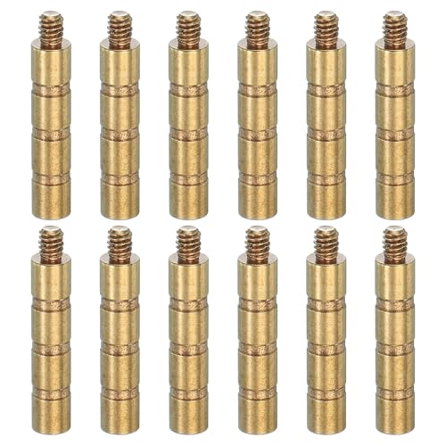 PATIKIL 100 Grain Archery Arrow Brass Insert, 12 Set Insert Screw Copper Brass Arrow for .244/6.2mm Carbon Arrows