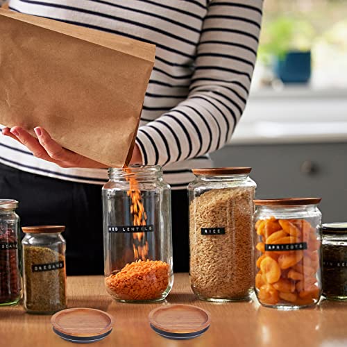 6Pack Regular Mouth Mason Jar Lids Acacia Wooden Storage Canning Jar Lids Ball Jars Wooden Lids With Airtight Silicone Seal, Brown #TOP7