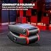 X Rocker Eclipse Video Gaming Floor Chair with Built-in Headrest Speakers, Wireless Bluetooth, Foldable, Vegan Leather, 300 lbs Max, Amazon Exclusive, Black and Red, Gifts for Gamers