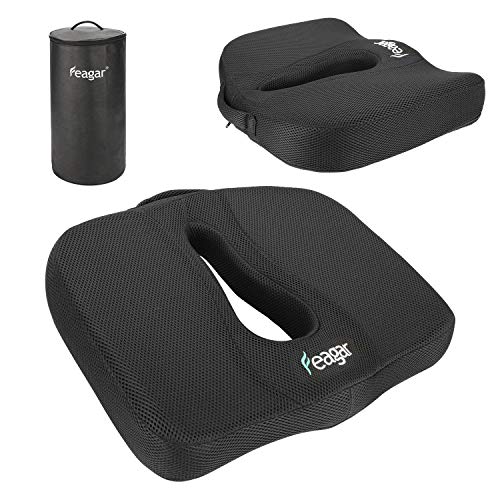 Feagar Cuscino di Seduta con Fodera in Rete - Cuscino Emorroidi per Sedia a rotelle Ufficio Poltrona Auto - Ergonomico Cuscini Seduta per Postura Coccige
