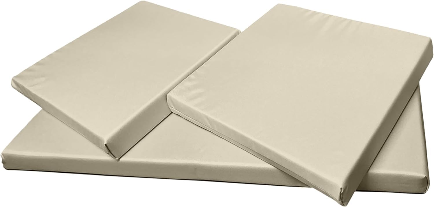 Cuddle Cloud 3 Pieces Replacement Cushions Set For Rattan Furniture Water Resistant Sofa Patio Garden Outdoor Furniture Seat Pads Lightweight & Durable 3 PCs Garden Furniture Cushions (CREAM)