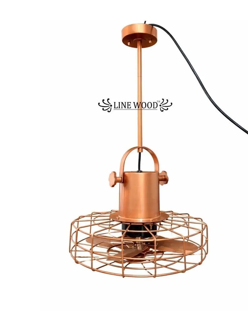Image of 14 Inch Nautical Modern Ceiling Fan Industrial Wall Mount Pedestal Electric Fan Vintage Style Copper Finish Home Decor Accent For Bedroom Office Kitchen Cafe Restaurant Farmhouse Retro Display Fan