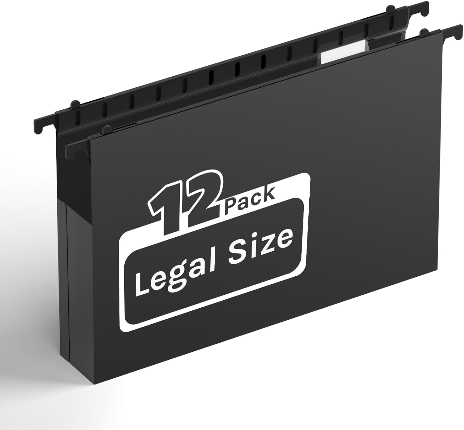 Extra Capacity Legal Size Plastic Hanging File Folders,2″ Expanding Accordian Pocket with Black Insert Gasket,Heavy Duty for Filing Cabinet,Hard and Durable Hang Folders,Legal Size,12 Pack(Black)