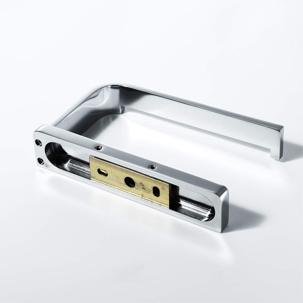 Toilet Paper Holder Brass Half Open Silver Wall Mounted Rust Free Toilet Roll Holder Bathroom Hotel Holder Kitchen Washroom Tissue Roll Dispenser,Chrome
