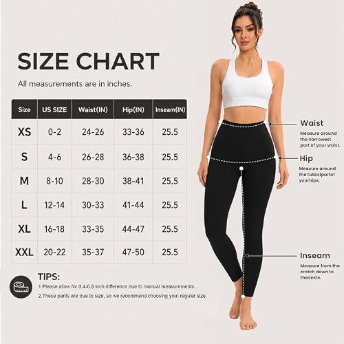 DLOODA Leggings for Women Tummy Control Workout High Waisted Yoga Pants — view 6