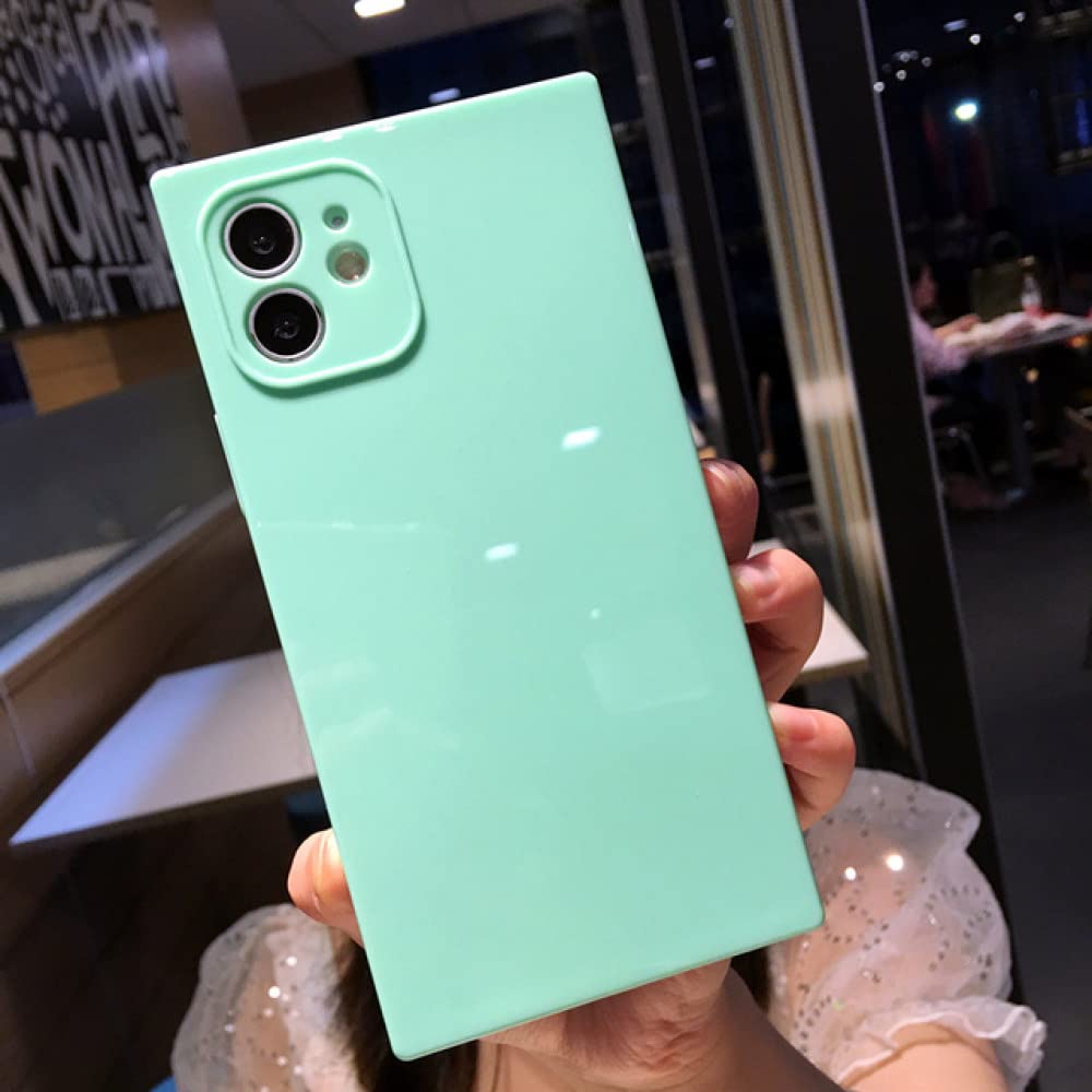 Coque de téléphone pour iPhone SE 2020 housse carrée cyan clair - 7