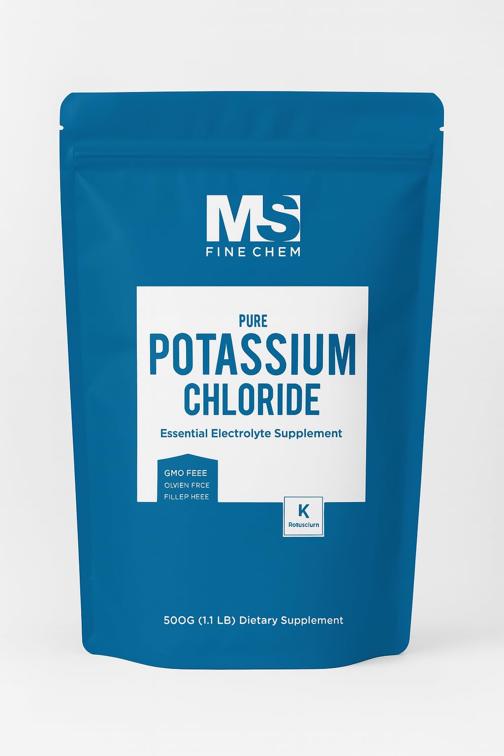 Potassium Chloride Powder - 500 gram - 1.1 lb - Potassium Supplement Powder, Potassium Chloride Salt Substitute, Potassium Salt - Gluten Free, 200mg per Serving