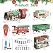 JQ JUQU Remote Control Electric Train Set with Real Steam, Lights & Sound, Toy Train for Kids Ages 3-8 with Complete Tracks, for Christmas Tree and Indoor Play