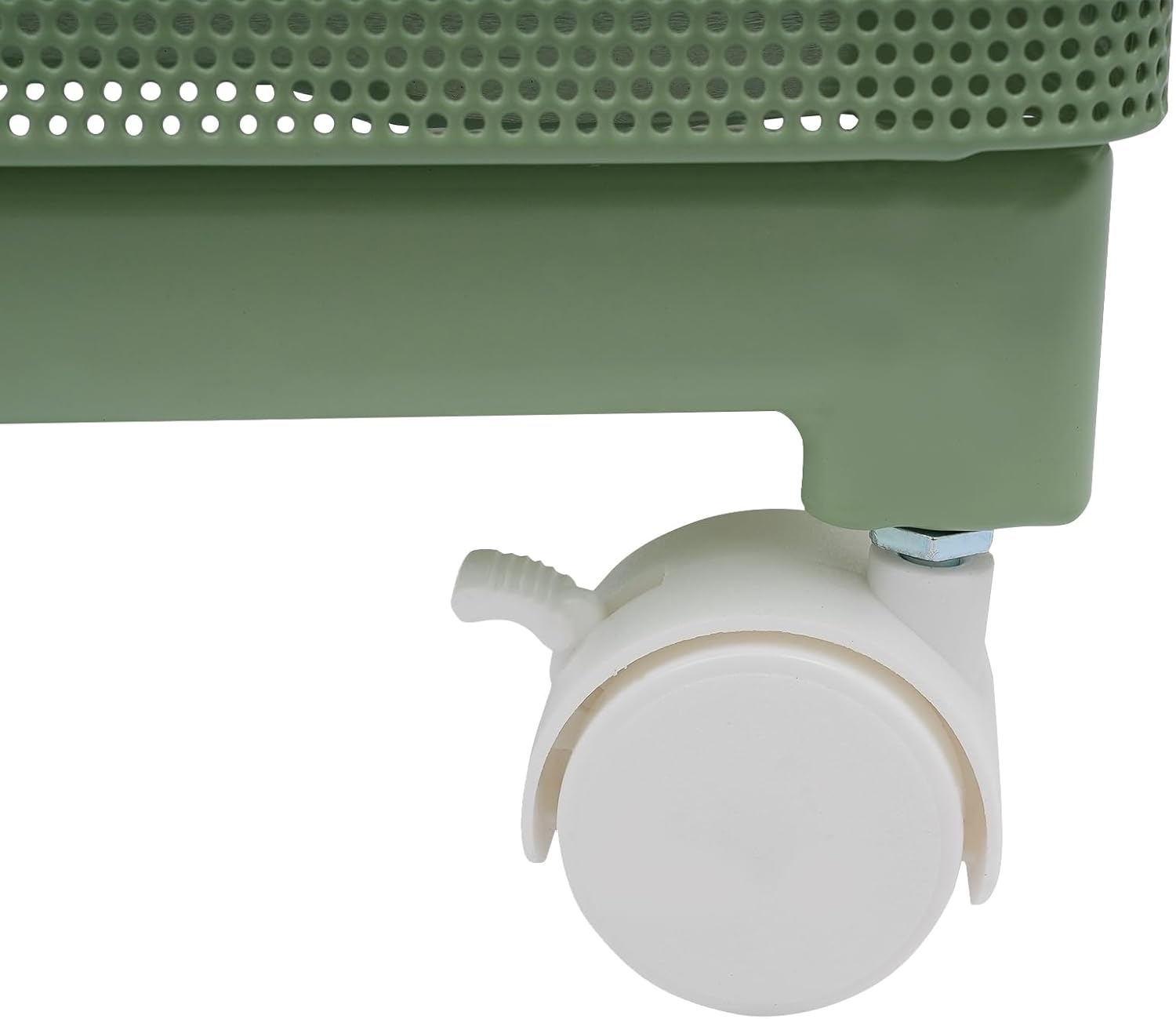 Rotating Storage Cart with 4 Tier Baskets, Kitchen Organizer with Wheels, 360 Degree Turntable Stand with Rolling Wheels for Pantry, Countertop, Bathroom (Green, 4 Tier)