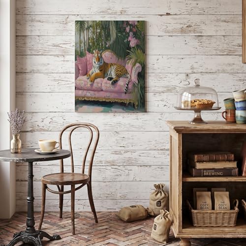 Tableau déco tigre 60x90cm HASLEFND pour salon moderne - 3