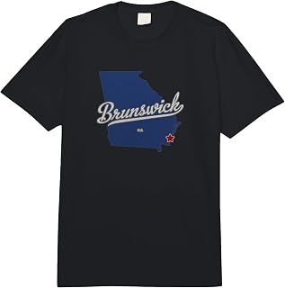 Brunswick Georgia GA Map Comfort Colors Adult Heavyweight T-Shirt