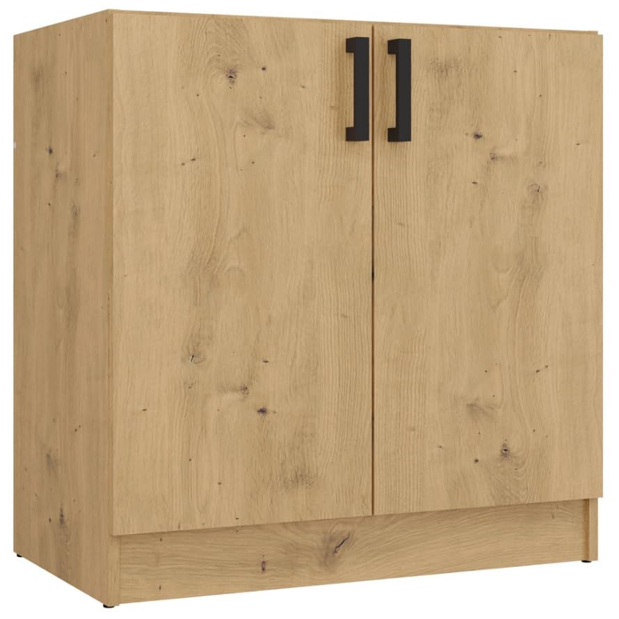 BDW Mueble bajo de Cocina Katia D-80, 80 x 45,5 x 82 cm, Roble Artisan, 2 Puertas con balda, Mueble bajo para Fregadero