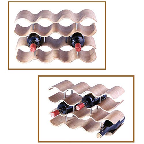 Soporte para botellas de vino GAORUIFENG 2 capas de madera miniatura 3