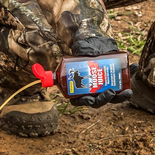 Wildlife Research Center Moose Juice, Powerful Synthetic Moose Scent Attractant, All-Season and Rut Time Lure, 8 FL OZ Squirt Top Bottle