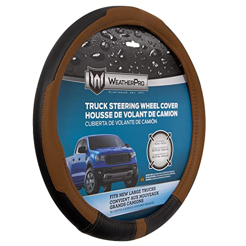 Plasticolor 006747R01 Weatherpro Truck Sized Black/Brown Steering Wheel Cover #TOP27