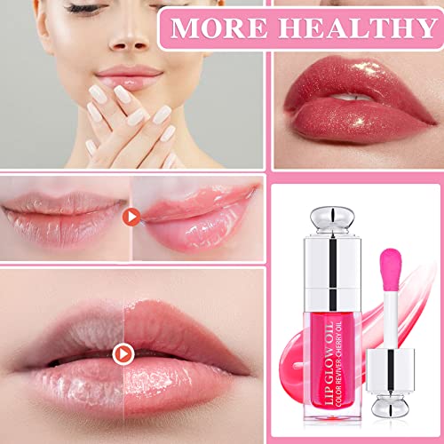 Hydrating Lip Glow Oil Plumping Gloss Tinted Lip Balm Transparent Moisturizing Toot Lip Care Oil Non-sticky Big Brush Head Nourishing Repairing Lip Lines and Prevents Dry Cracked Lips(015#) - Image 3