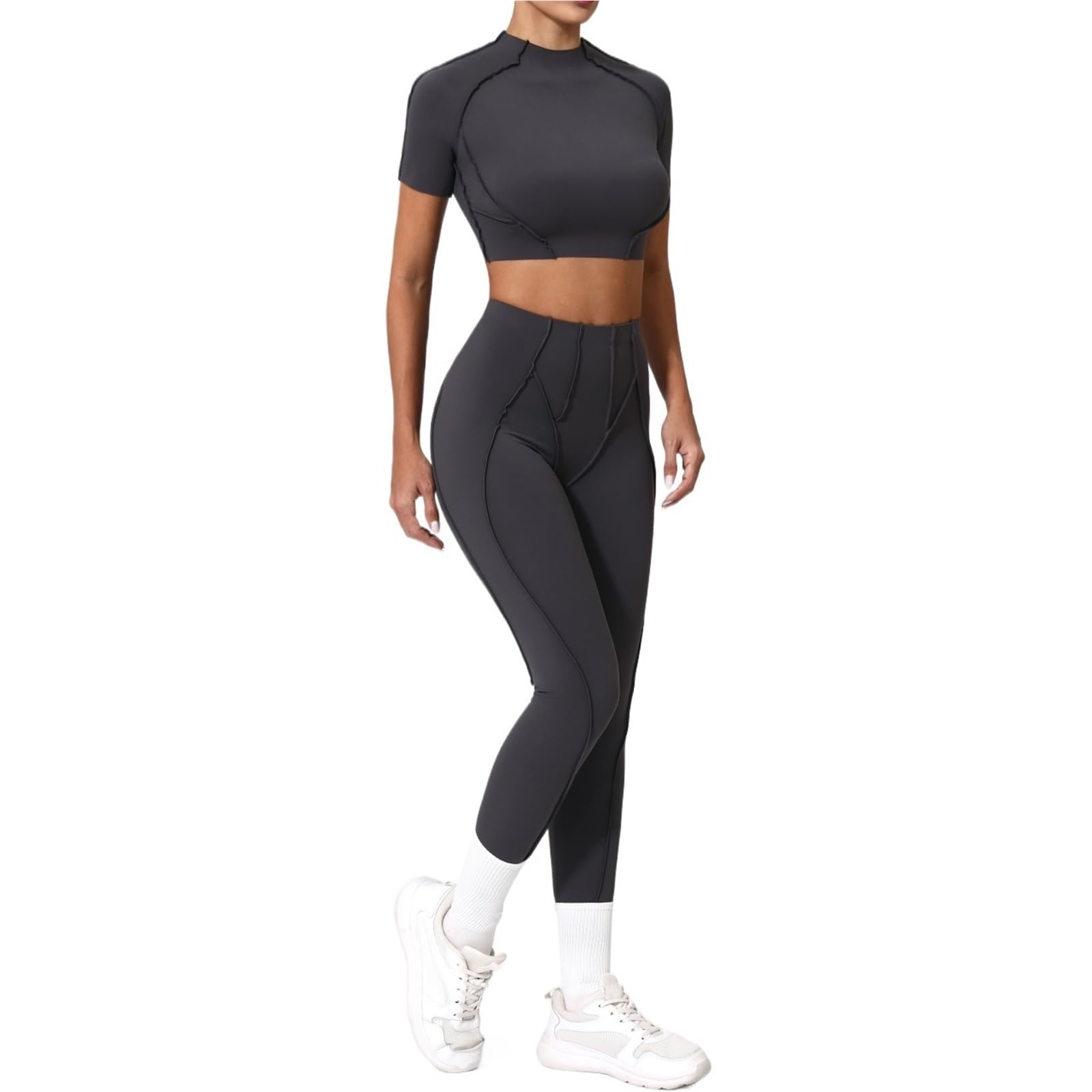 Conjunto Deportivo de 2 uds. De Traje Yoga for Mujer, chándal Gimnasio Secado rápido, Entrenamiento for Correr, Camisa Manga Larga, Ropa