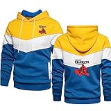 Herren Sweatshirt Mit Kapuze Für Deadpool Druck Lange Ärmel Farbe Block Kapuzen Sweatshirts Leichte Freizeitpullis Outdoor Kordelzugtaschen Pullover Top-Yellow||L
