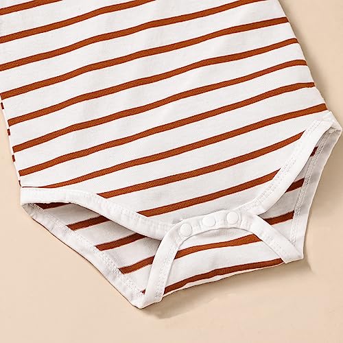 Image of Baby Boy Clothes Striped Romper Cartoon Overall Set 0-18M | Soft Breathable Cotton Romper And Animal Cartoon Overall Shorts Set Offering All-Day Comfort, Daily Wear, Machine Washable