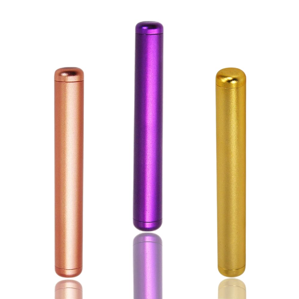 Yomitek 3 Pack Metal Storage Container, Storage Tube Holder, Metal Tube Container Travel Storage Box Fit in Pocket Purse Lightweight Portable for