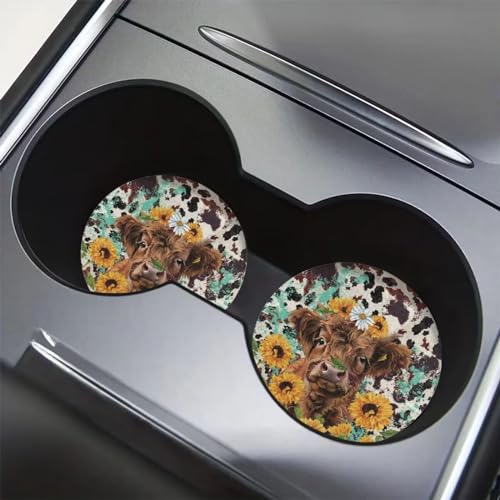 Posavasos para Auto Redondo 2 Piezas Café miniatura 3