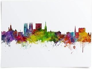 York England Skyline art print poster, unframed -1013