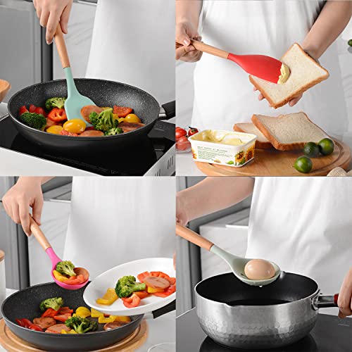 Keidason Silicone Kitchen Utensils Set, 12-Piece Silicone Cooking Utensils Set Non-Stick Cookware Is Heat-Resistant, Bpa-Free, Cooking Tools, Stirring Kitchen Tool Set (Colorful Kitchen Utensils) #TOP2