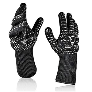 BBQ-Toro Grillhandschuhe (2 Stück) | hitzebeständig | Hitzefeste Ofenhandschuhe bis 800 °C | BBQ Grill Handschuh Set mit Anti-Rutsch Eigenschaft | Hitzeschutzhandschuh | Fireproof Gloves