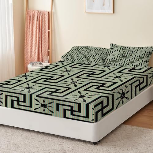 Drap housse microfibre à lignes géométriques pour moderniser la chambre - 3