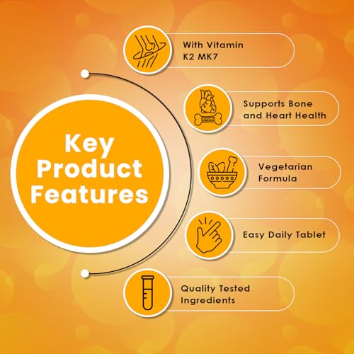 Image of Nuvit-D3, Vitamin D3 K2 MK7 Tablets, Vitamin D3 (Lichen) + K2 for Bone Strength & Calcium Absorption, Heart & Immunity Support, High Absorption Formula (120 Tablets)