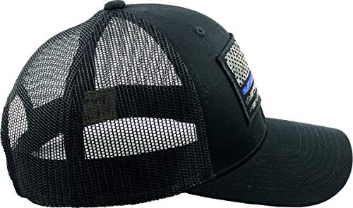 TACTICAL-002M BLK-BLK (Blue) 2 Tactical Operator Collection USA Fishing Mesh Ballcap Flag Patch America Outdoors Trucker Baseball Cap - Thumbnail 5